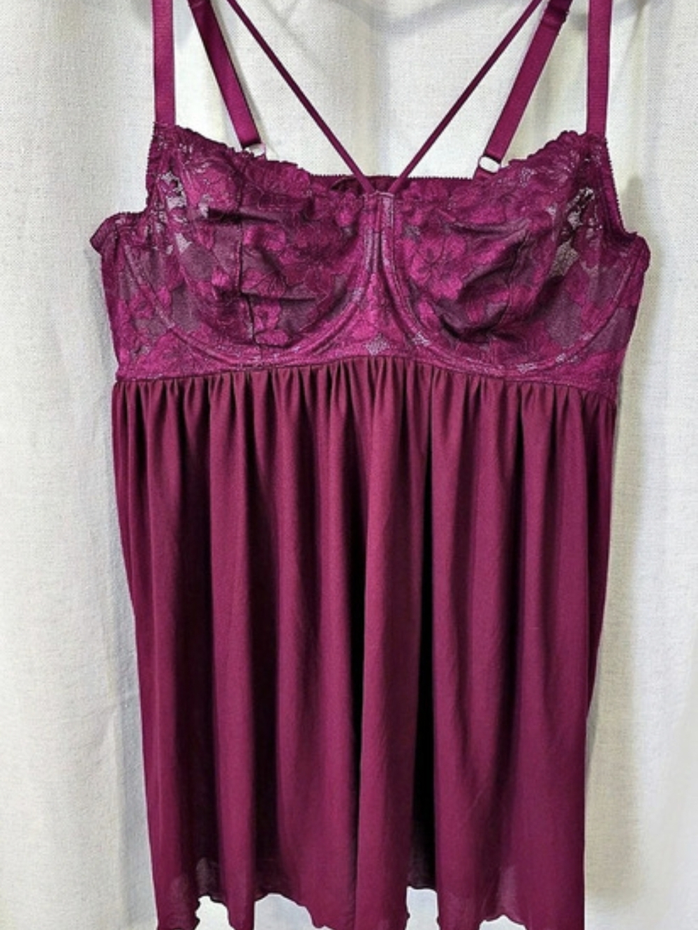 Torrid Curve Plum Purple Lace Babydoll Lingerie Chemise Size 4 /4X Plus Size